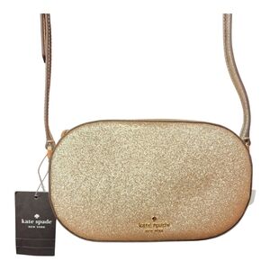 Kate Spade Gold Crossbody Camera Bag In Glimmer Glitter Gold NWT